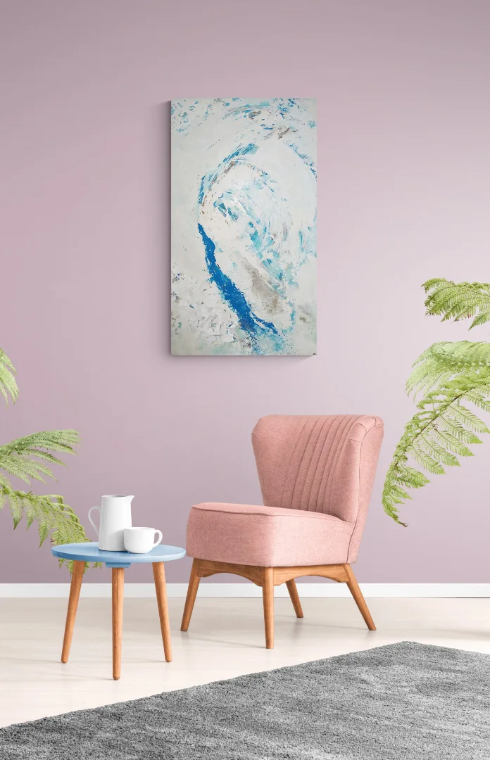 abstract painting abstract art white blue glacier benie benedicte beguin